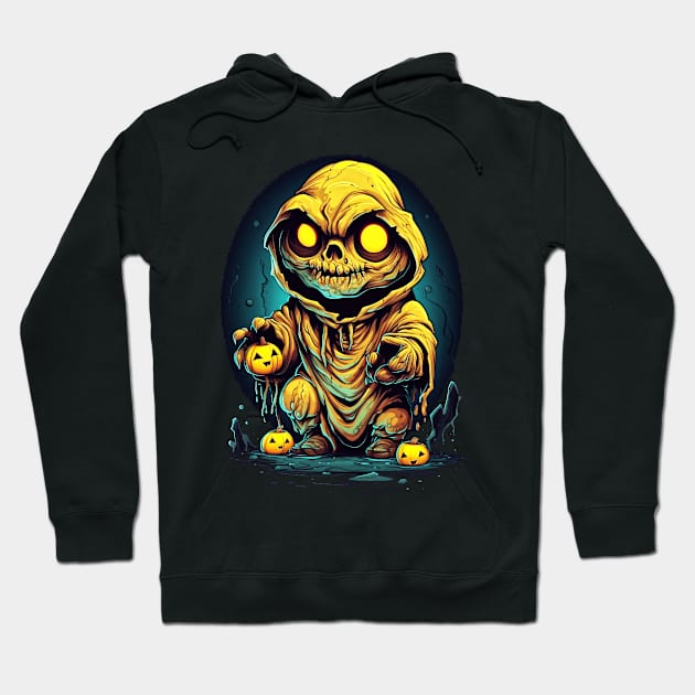 Eerie Halloween Ghoul Art - Spooky Season Delight Hoodie by Captain Peter Designs